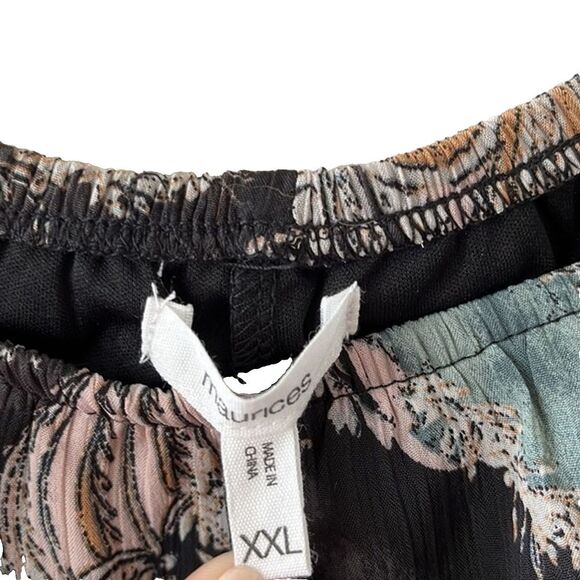 Maurices Paisley Off The Shoulder Peplum Top Womens Size XXL Long Sleeve Boho - Picture 6 of 8